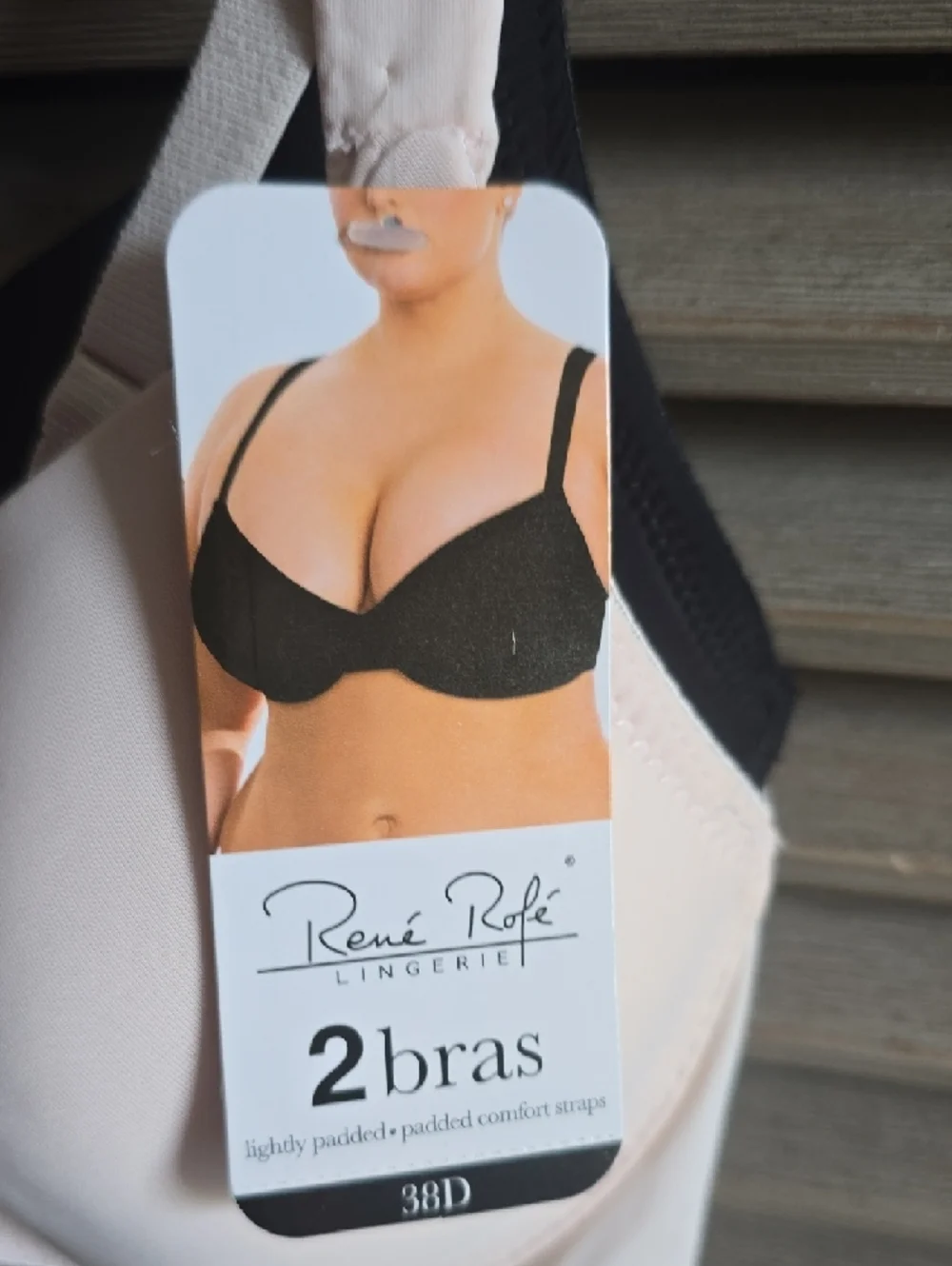 Rene Rofe Beige and Black 2-Pack T-Shirt Bras - Picture 3 of 11